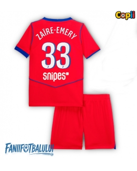 Paris Saint-Germain Warren Zaire-Emery #33 Echipament de Fotbal Replică 2025-26 Copii Treilea (+ Șorturi)